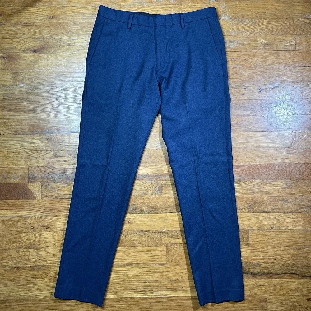 J Crew Men's Ludlow Slim Fit Pants 32x32 Blue Vitale Barberis Canonico Wool